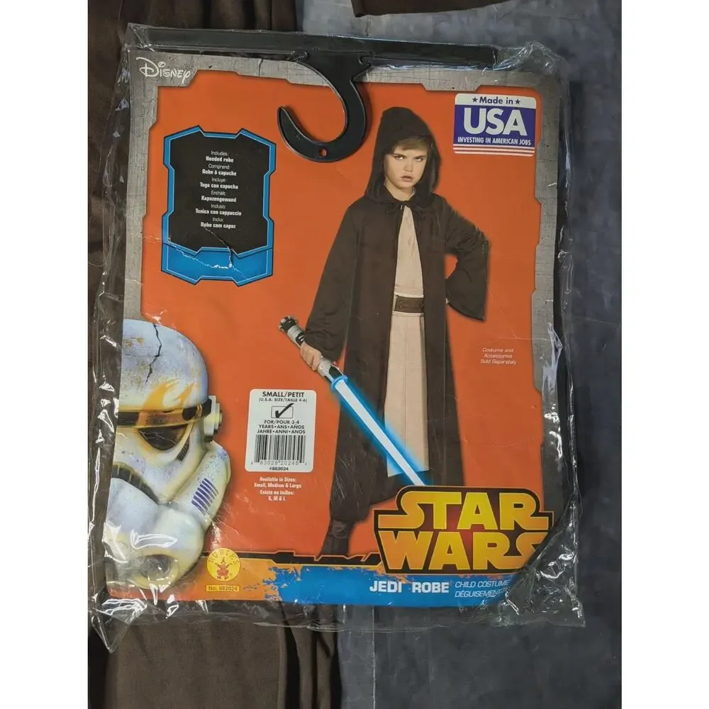 Disney Star Wars Jedi Robe Halloween Costume Cosplay Rubie's Kids S 4-6 - Picture 2 of 8